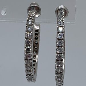 Large Sterling &. CZ Earrings